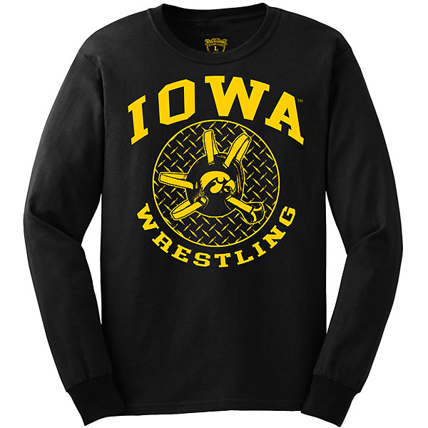 Iowa Hawkeyes Wrestling Headgear Tee - Long Sleeve