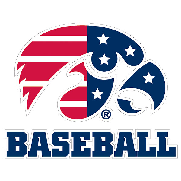 Iowa Hawkeyes Patriotic Logo Over Baseball Decal