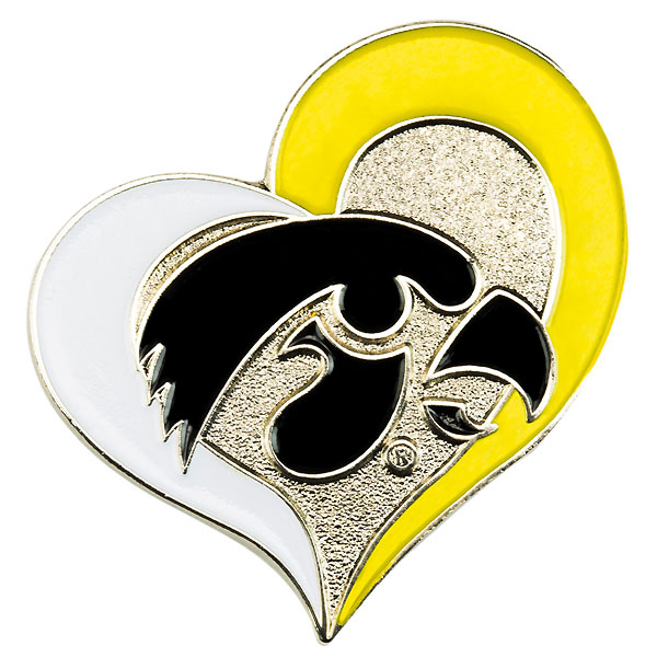 Iowa Hawkeyes Swirl Heart Pin