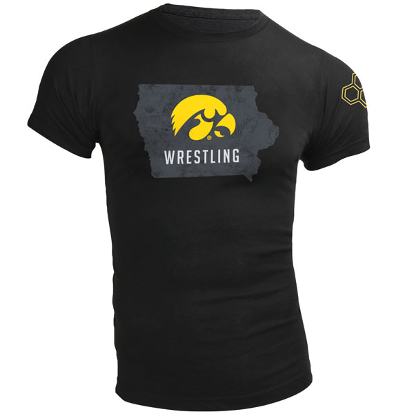 Iowa Hawkeyes Wrestling Outline State Tee