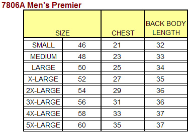medium jersey size chart
