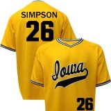 Iowa Hawkeyes Baseball Simpson Gold #26 Jersey