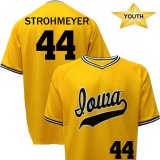 Iowa Hawkeyes Youth Baseball Strohmeyer Gold #44 Jersey