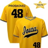Iowa Hawkeyes Youth Baseball Proskovec Gold #48 Jersey