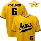 Iowa Hawkeyes Youth Baseball Voelker Gold #6 Jersey