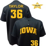 Iowa Hawkeyes Youth Baseball Taylor Black #36 Jersey