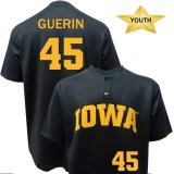 Iowa Hawkeyes Youth Baseball Guerin Black #45 Jersey