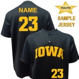 Iowa Hawkeyes Youth Baseball Customized Black Jersey