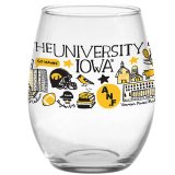Iowa Hawkeyes Stemless Wine Glass