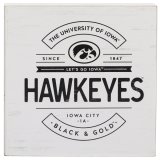 Iowa Hawkeyes Wood White Block