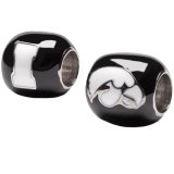 Iowa Hawkeyes 2-Sided Logo Black/White Charm