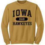 Iowa Hawkeyes Dad Reverse Weave Crew Gold Sweat