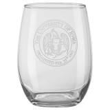 Iowa Hawkeyes University Seal Stemless Glass