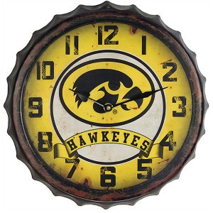 Iowa Hawkeyes Bottle Cap Clock