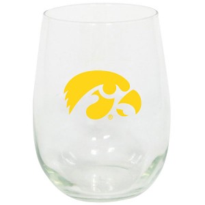 Iowa Hawkeyes Stemless Logo Glass