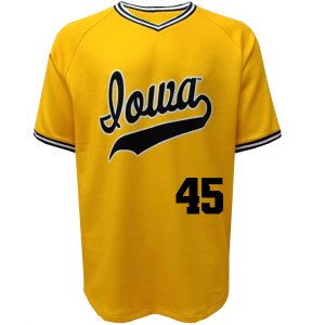 Iowa Hawkeyes Baseball Guerin Gold #45 Jersey