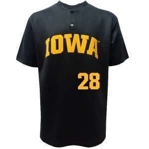 Iowa Hawkeyes Baseball Tello Black #28 Jersey