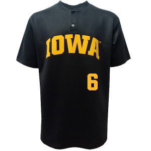 Iowa Hawkeyes Baseball Voelker Black #6 Jersey