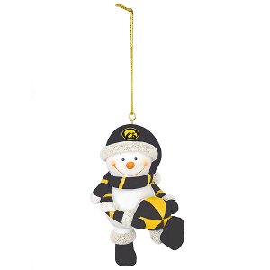 Iowa Hawkeyes Resin Snowmen Ball Ornament