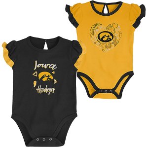 Iowa Hawkeyes Infant To Much Love Creeper Set