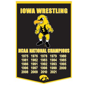 Iowa Hawkeyes Wrestling Champions Felt Banner