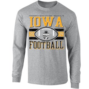 Iowa Hawkeyes 2024 Music City Bowl Grey Tee - Long Sleeve