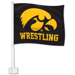 Iowa Hawkeyes Wrestling Car Flag
