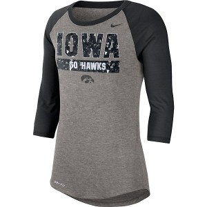 Iowa Hawkeyes Women's 3 Quarter Raglan Tee