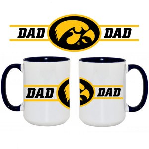 Iowa Hawkeyes Dad White Mug