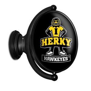 Iowa Hawkeyes Illuminated Mascot Herky Rotating Oval Sign