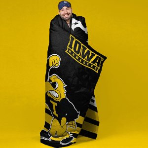 Iowa Hawkeyes Fighting Mascot Throw Blanket