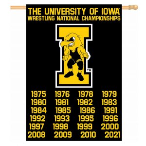 Iowa Hawkeyes Wrestling Champions Black Banner