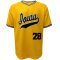 Iowa Hawkeyes Baseball Tello Gold #28 Jersey