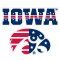 Iowa Hawkeyes Patriotic Iowa Over Logo Decal